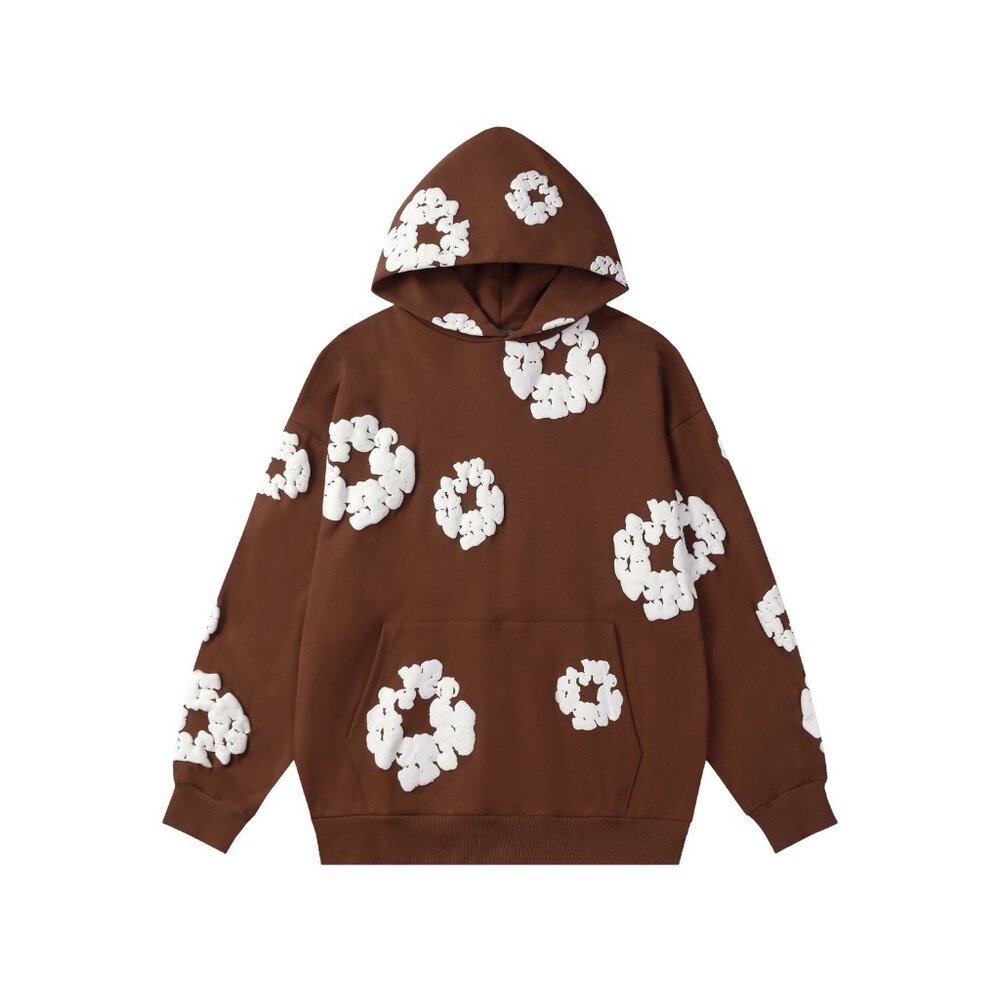 Denim Tears Cotton Sweatshirt with Embossed Print in Kapok Brown